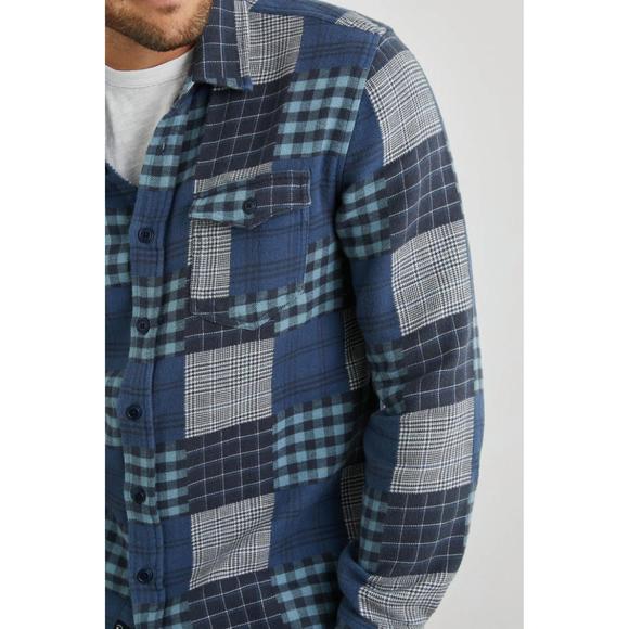 NEW RAILS banton shirt in blue patchwork - Picture 3 of 5